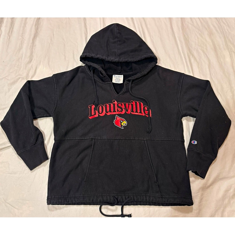 Champion Reverse Weave Louisville Cardinals Hoodie Womens Small NCAA 2001 Y2K